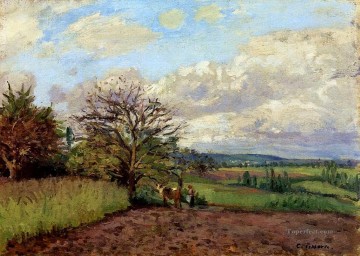 paisaje con un vaquero Camille Pissarro Pinturas al óleo